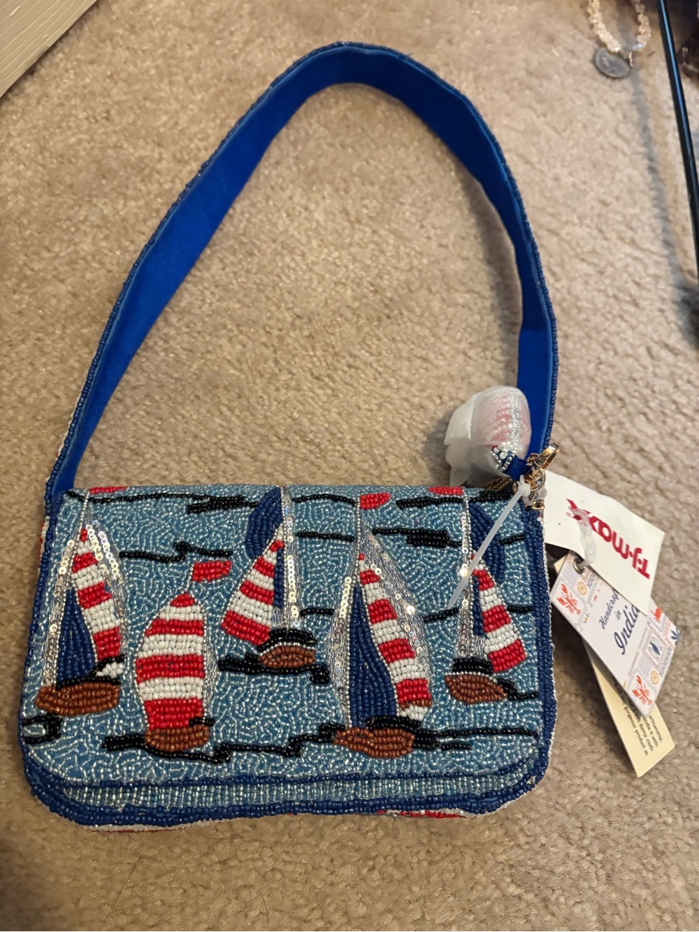 Viral Sailboat Beaded Bag